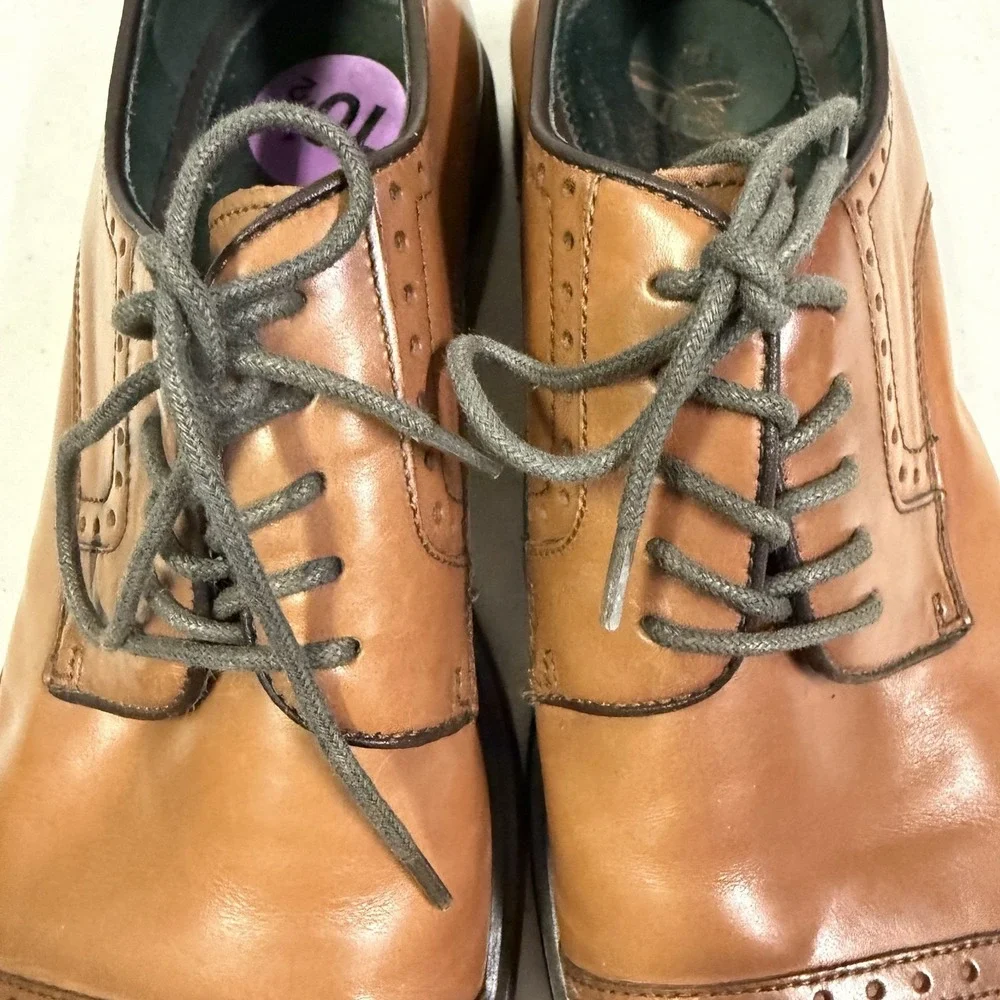 Johnston & Murphy J&M 1850 Men's 10.5M Brown Leather Cap Toe Oxford Dress Shoes